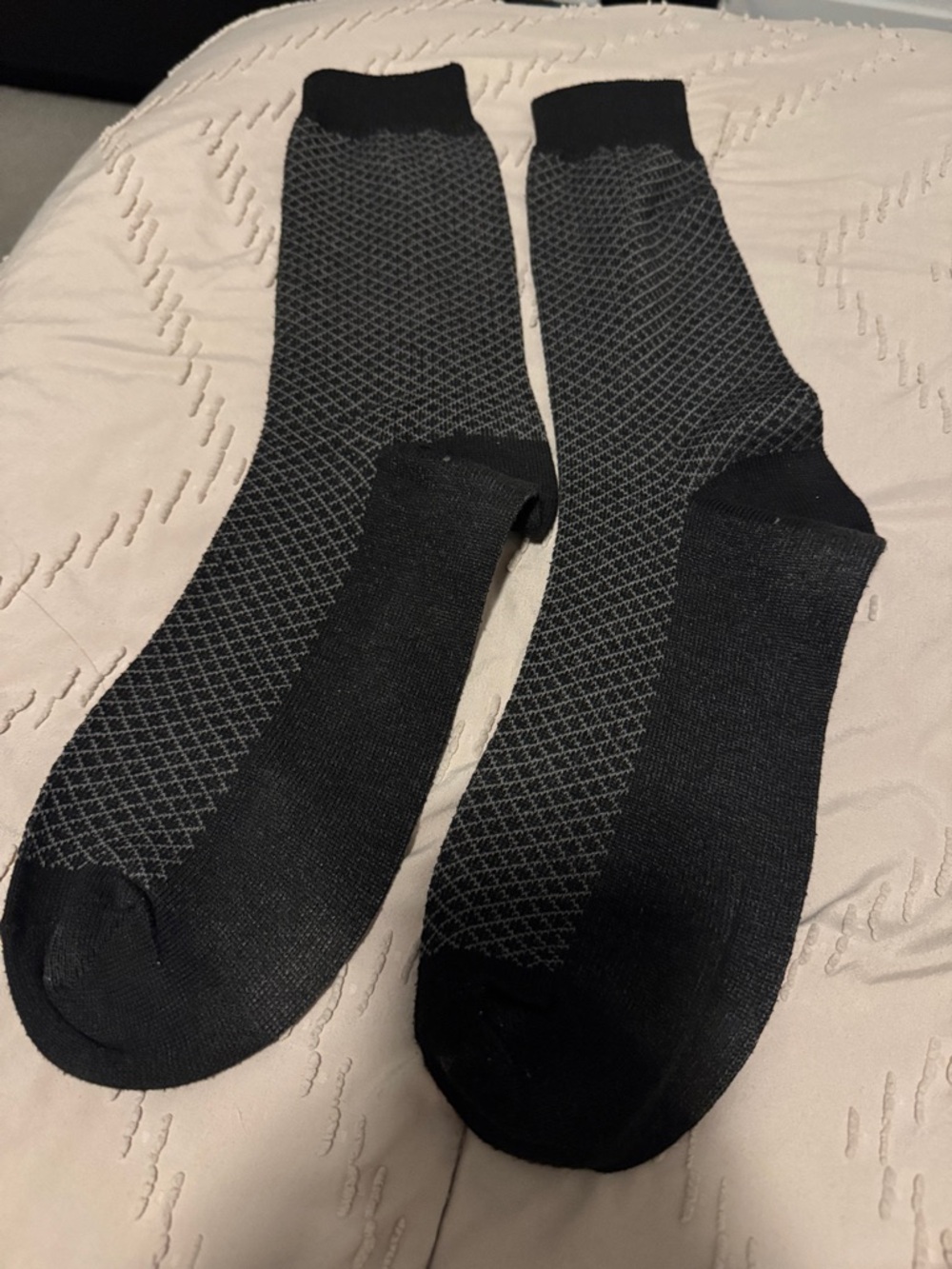 Men's Black Patterned Dress Socks - Pack of 1